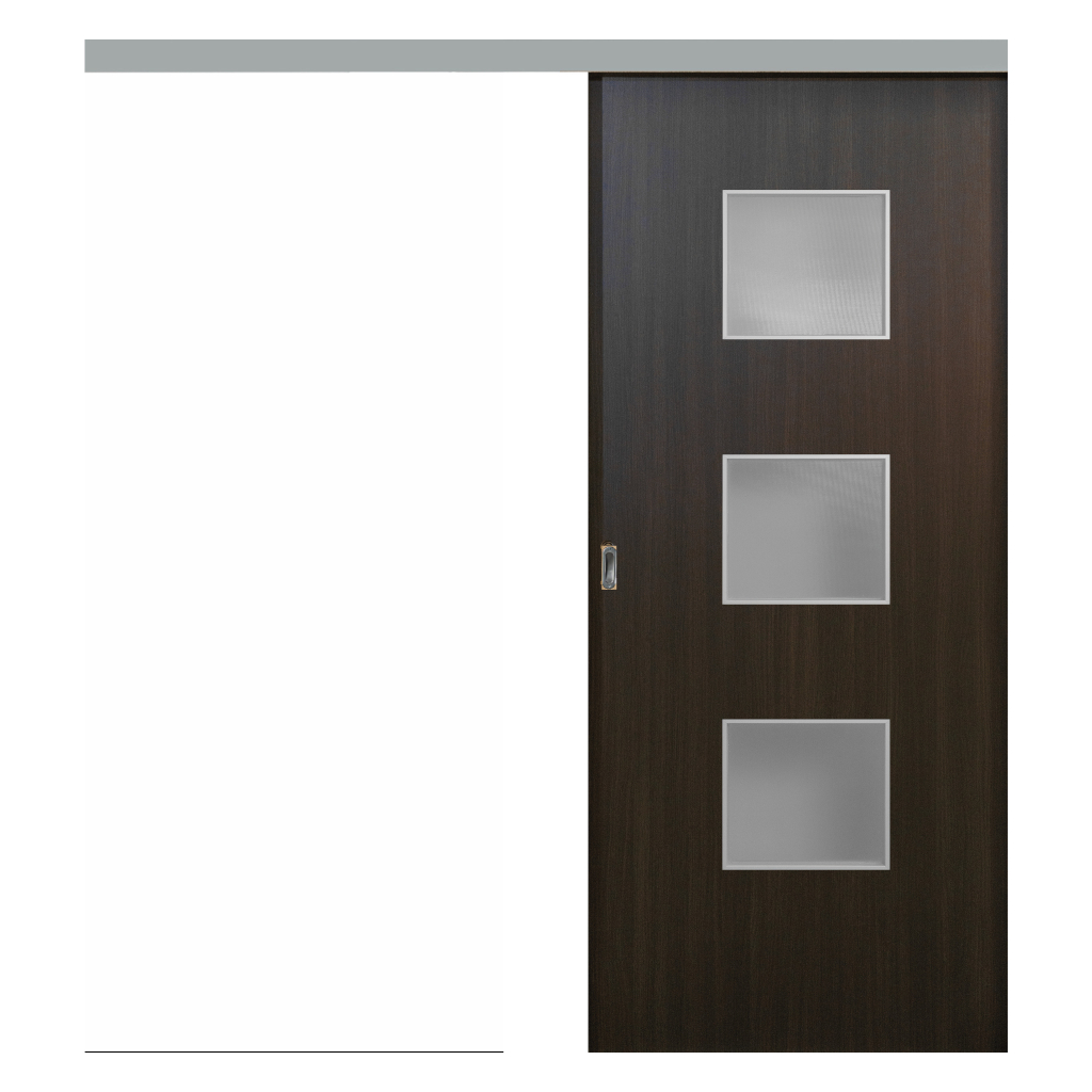 Puerta Corredera Externa Oblak Teks (Q) Sc 2,20 Wengue X 80 C/Kit Herr.