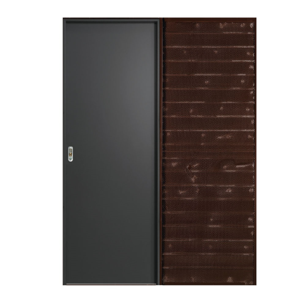 Puerta Embutir Oblak Teks (L) Grafito Marco de Madera Combinado 60x10