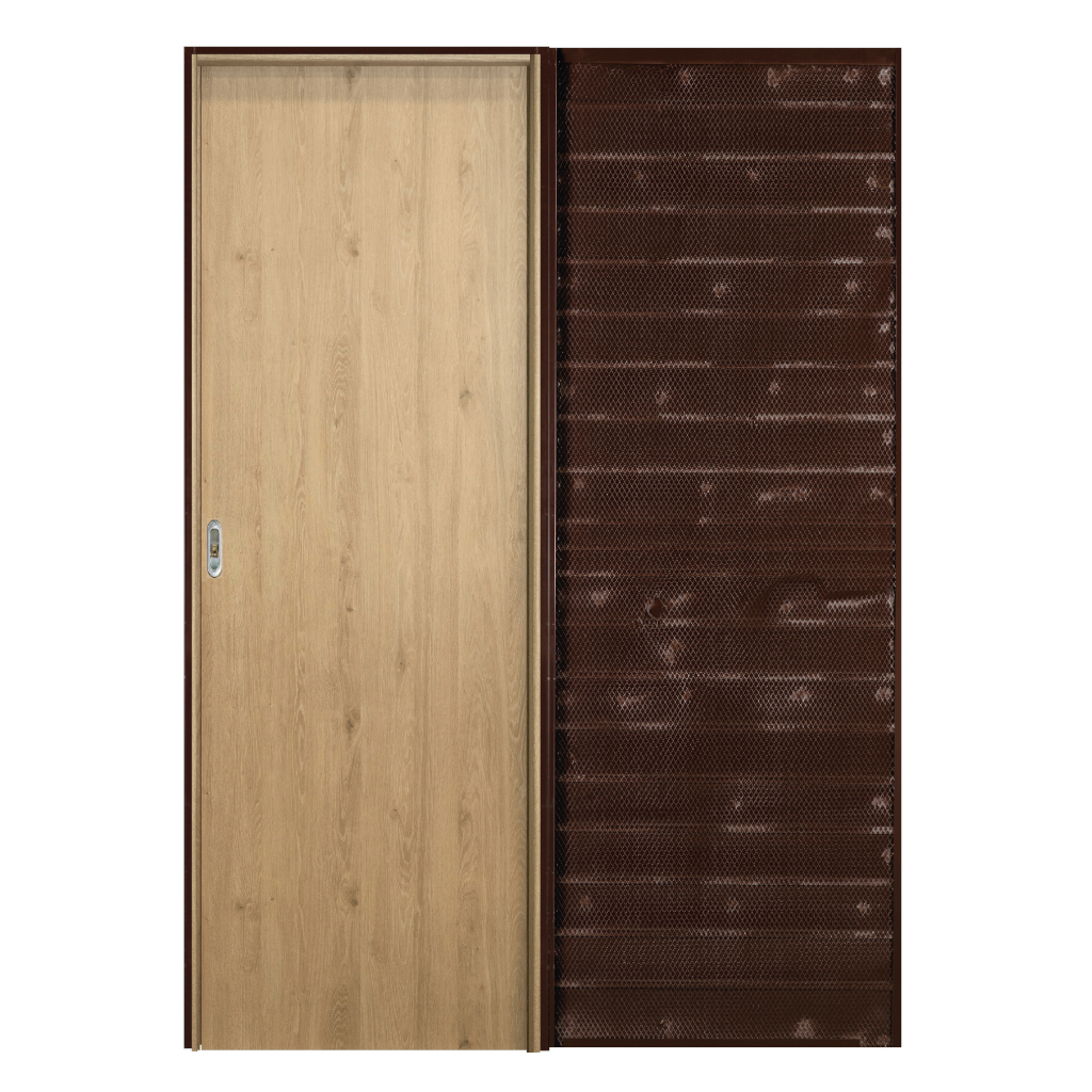 Puerta Embutir Oblak Teks (L) Roble Nat Marco de Madera Combinado 60x15