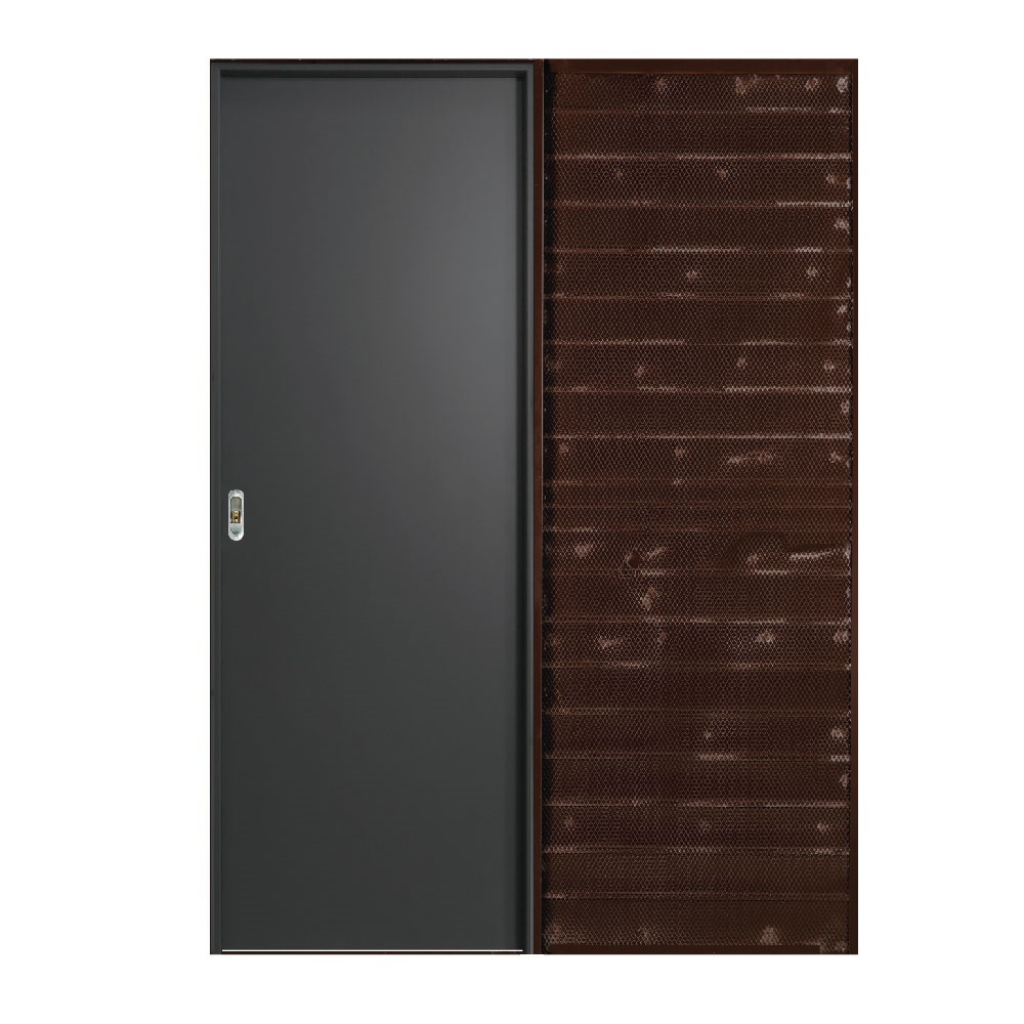 Puerta Embutir Oblak Teks (L) Grafito Marco de Madera Combinado 60x15
