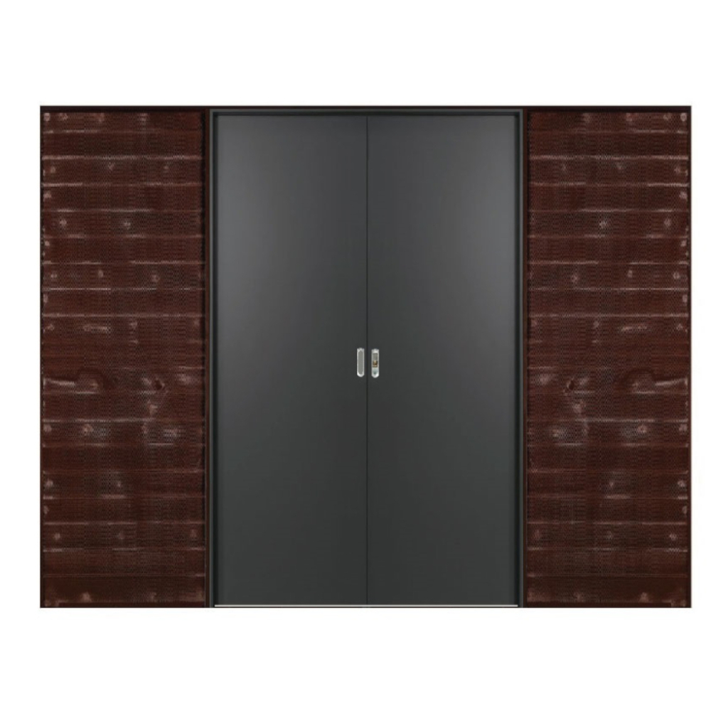 Puerta Embutir Oblak Teks (L) Grafito Marco de Madera Combinado 140x10