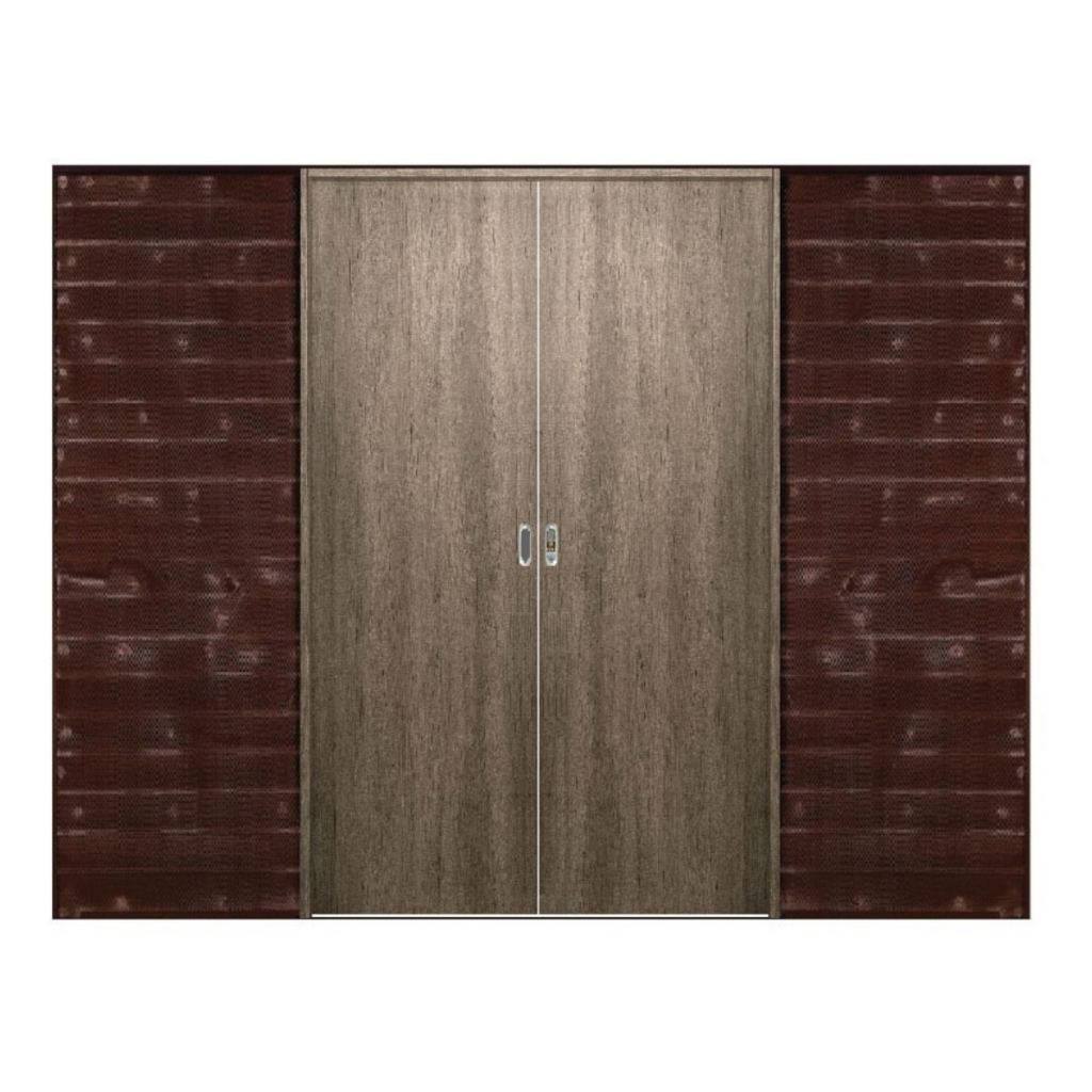 Puerta Embutir Oblak Teks (L) Nogal Marco de Madera Combinado 160x10