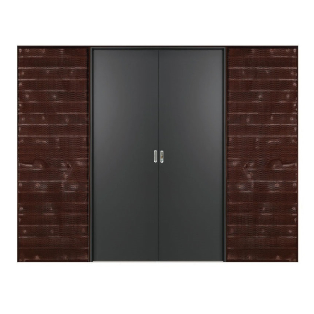 Puerta Embutir Oblak Teks (L) Grafito Marco de Madera Combinado 160x15