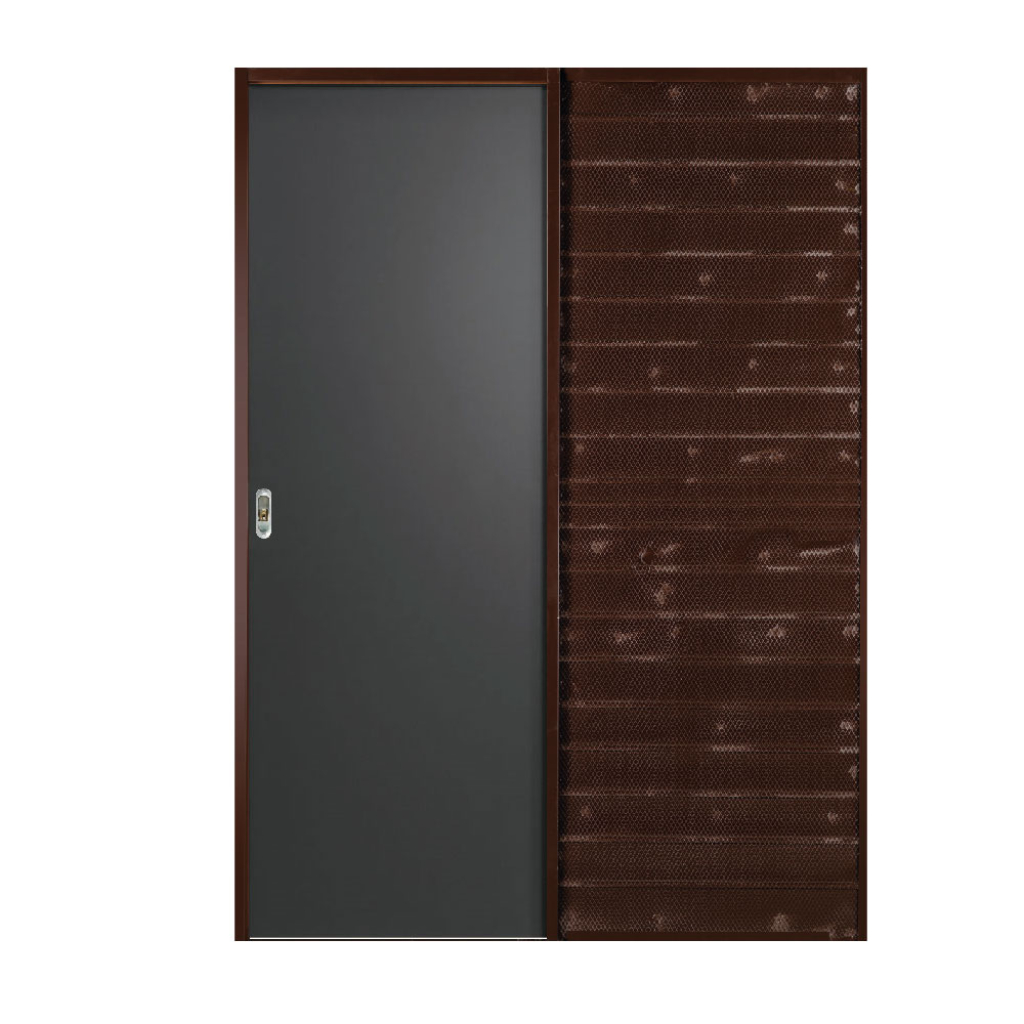Puerta Embutir Oblak Teks (L) Grafito Marco de Chapa 60x15