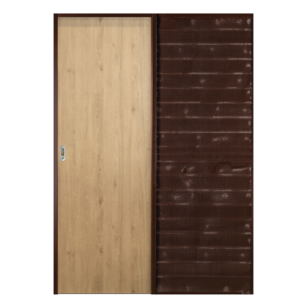 Puerta Embutir Oblak Teks (L) Roble Nat Marco de Chapa 70x10