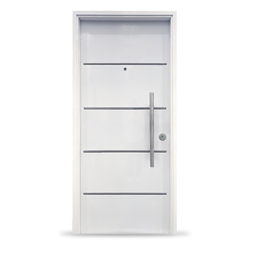 Puerta Simple De Abrir Izquierda Barmetal Platí Acero Blanco Pintfinal 80 3130PFB