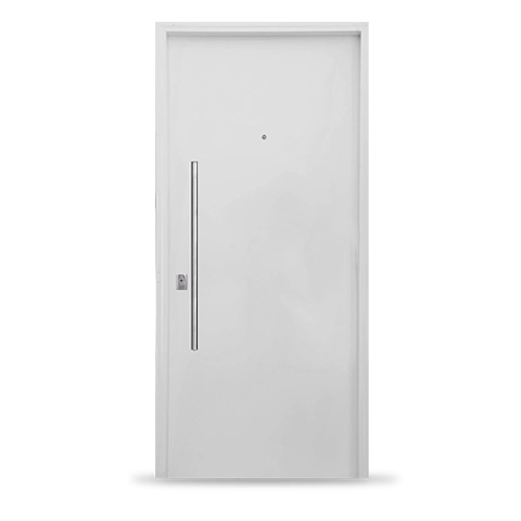 Puerta Simple De Abrir Derecha Barmetal Platí Acero Blanco Pintfinal 80 1830PFB