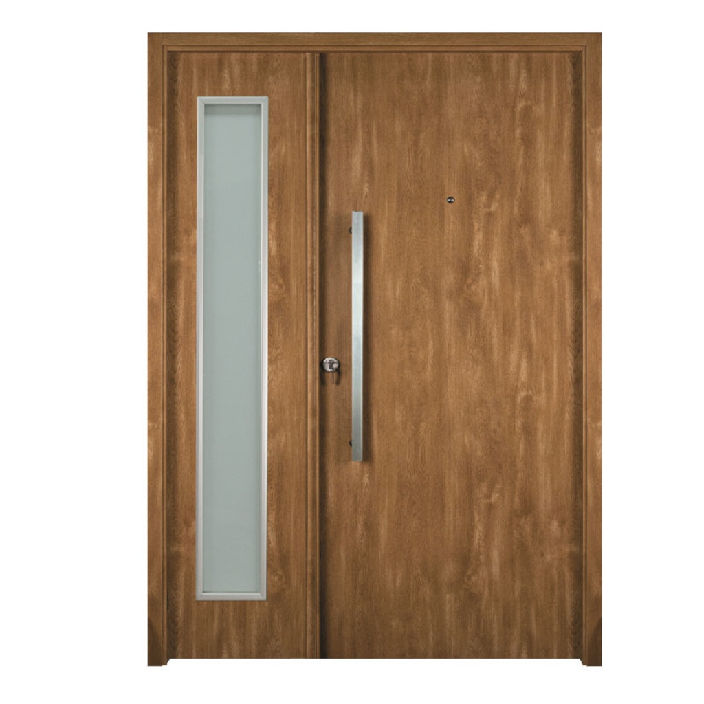 Puerta Residencial Con Un Lateral Vidriado Oblak Innova M1900R Roble 80 Derecha