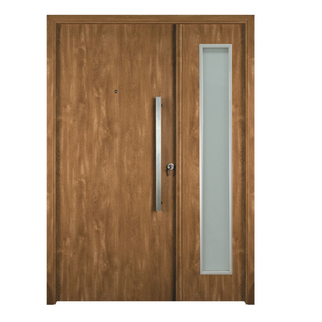 Puerta Residencial Con Un Lateral Vidriado Oblak Innova M1900R Roble 90 Izquierda