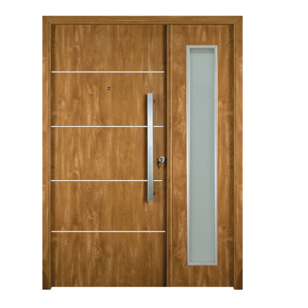 Puerta Residencial Con Un Lateral Vidriado Oblak Innova M1983R Roble 80 Izquierda