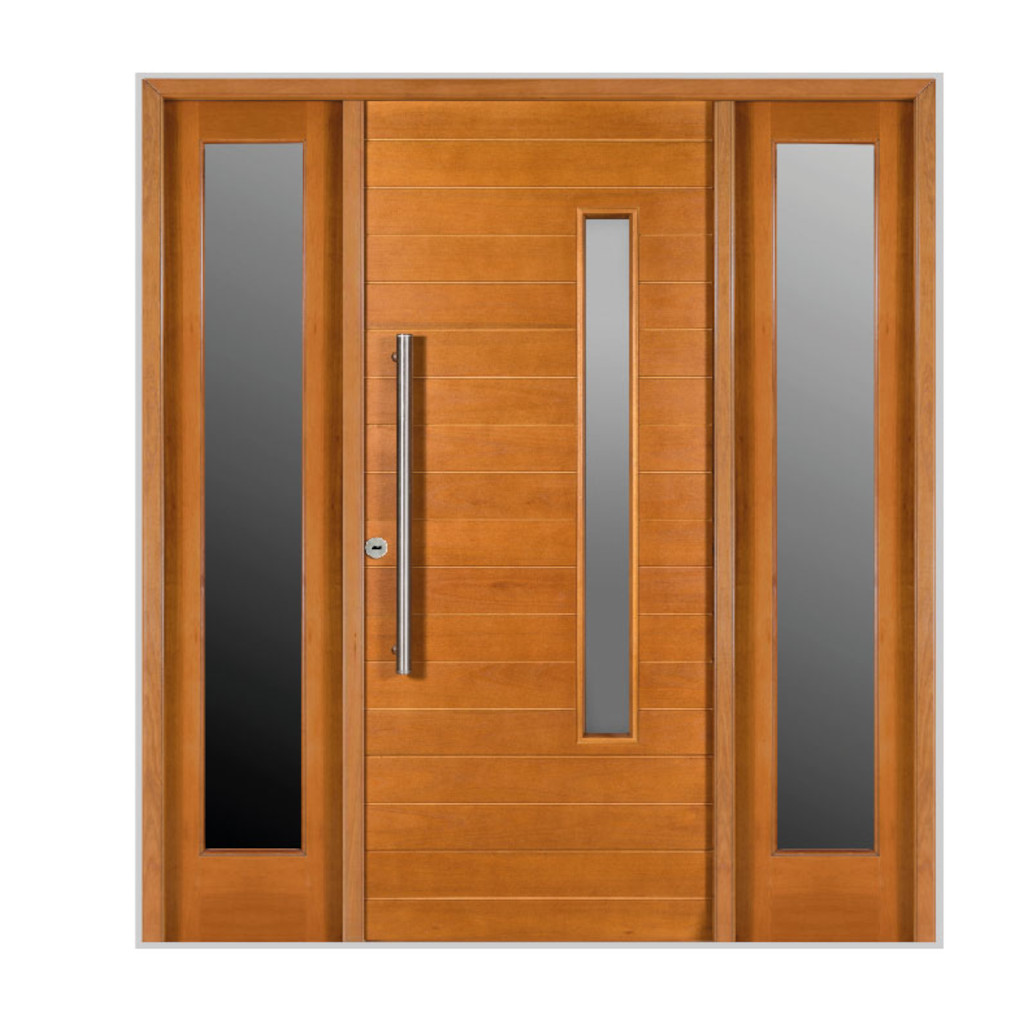 Portada Oblak Master Grandis M2338 Vidrio Lateral Doble Marco de Madera 90 Derecha