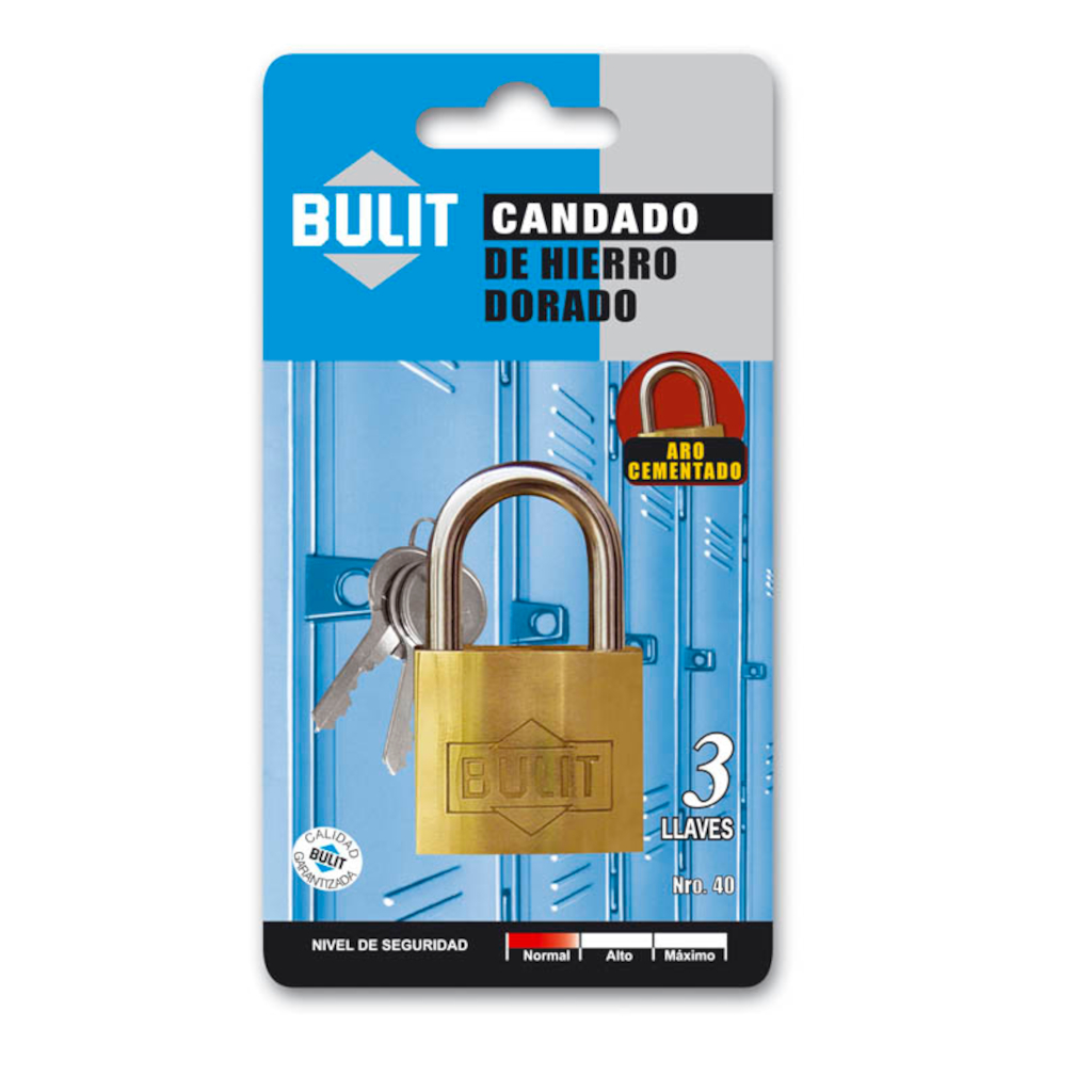 Candado Hierro Dorado Bulit 40Mm CDH H 40 D