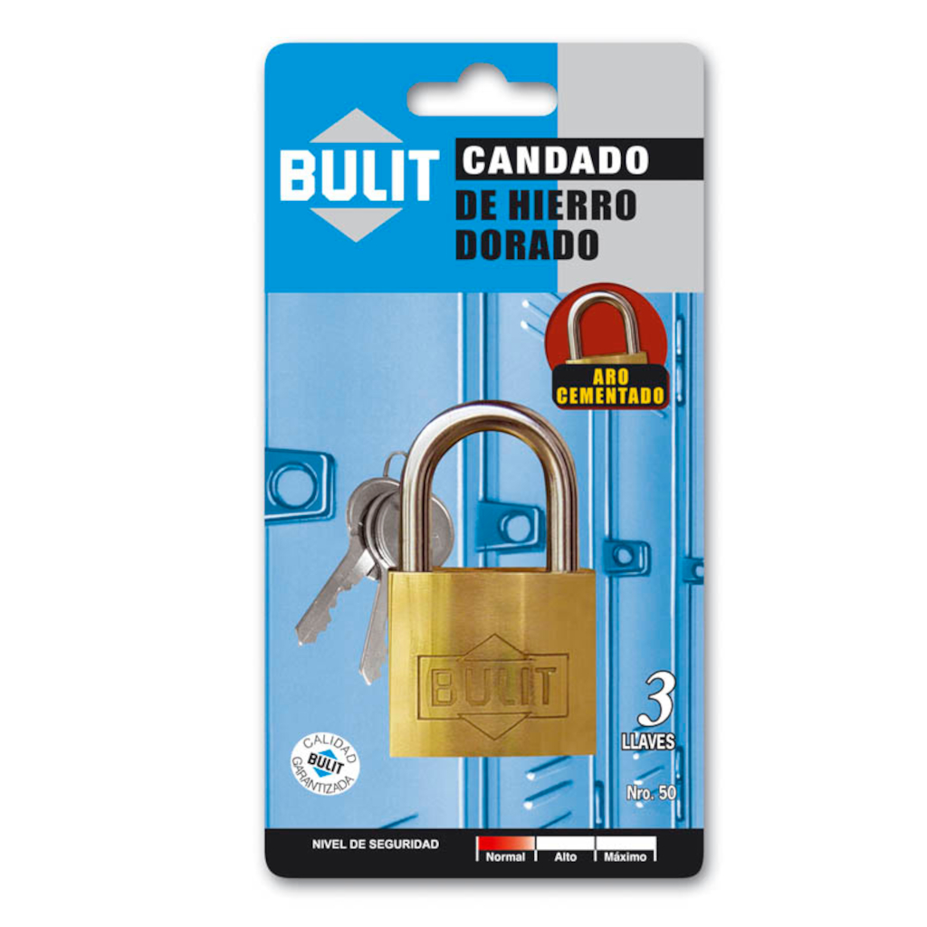 Candado Hierro Dorado Bulit 50Mm CDB H 50 D