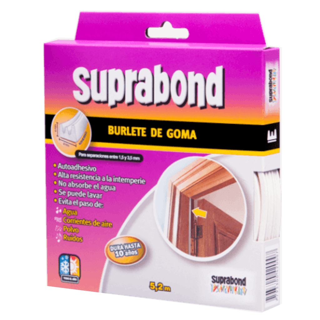 Burlete Goma Suprabond Perfil E 5.2X4X9Mm Blanco SLT E 5 B I