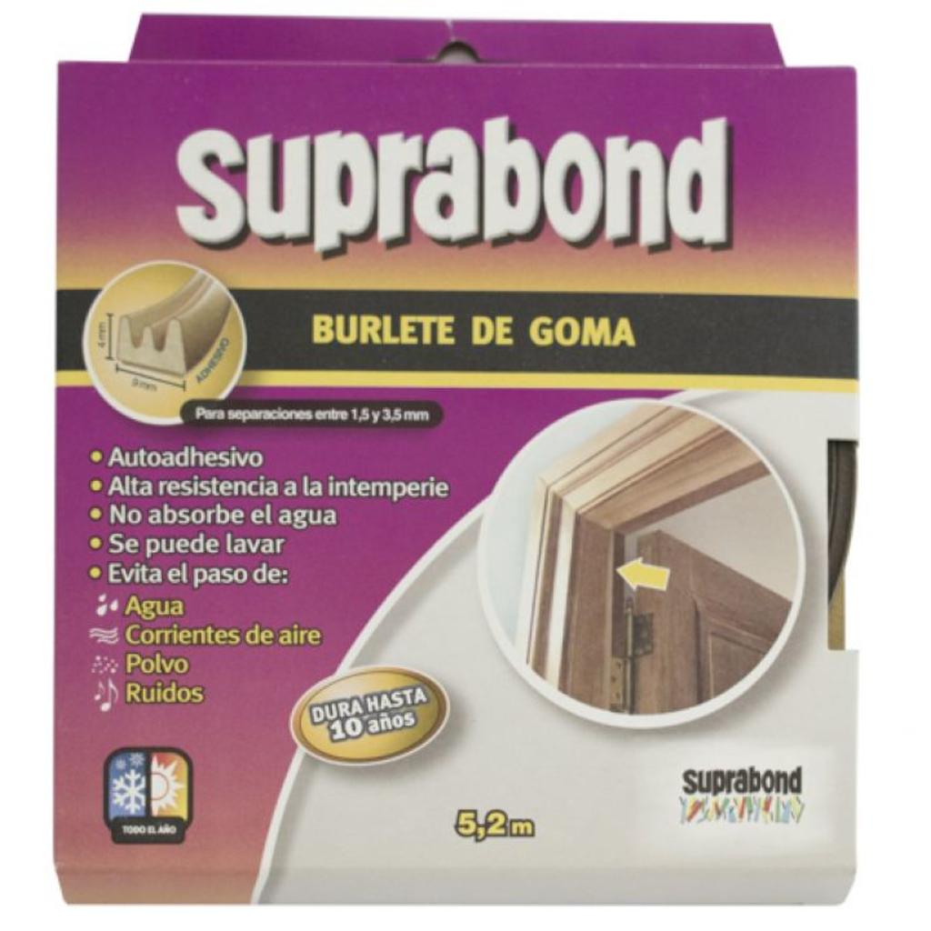 Burlete Goma Suprabond Perfil E 5.2X4X9Mm Marron SLT E 5 M I