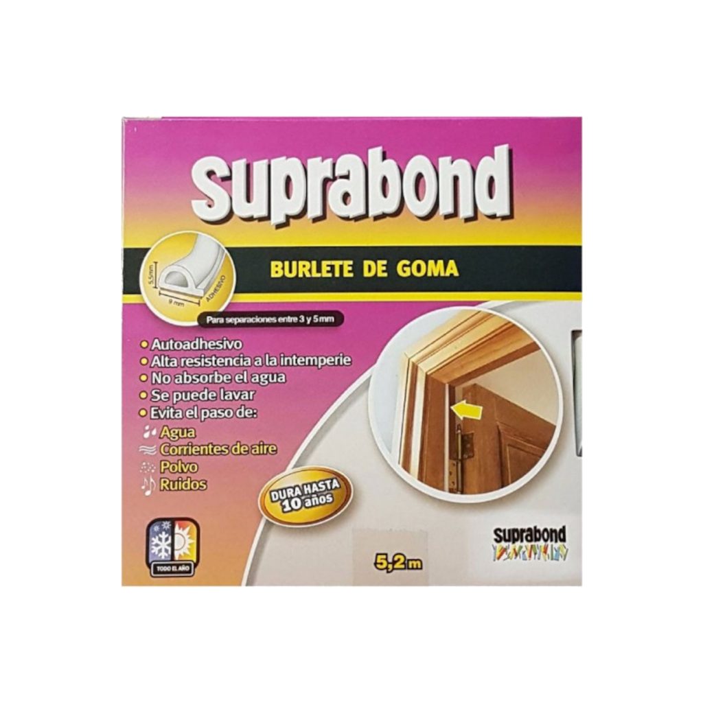 Burlete Goma Suprabond Perfil D 5.2X6X9Mm Blanco SLT D 5 B I