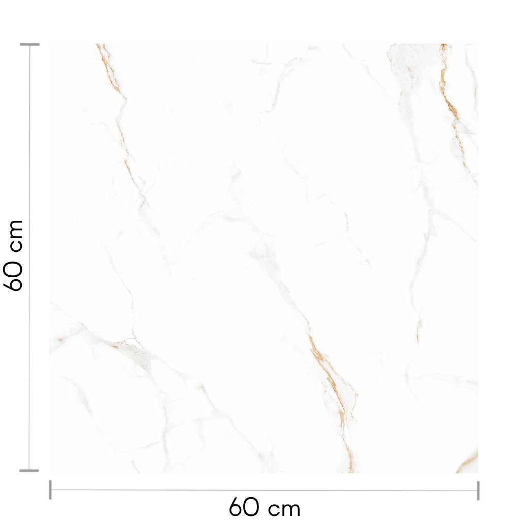 Cerámico Lume Marmo Bianco Brillante 60X60 R 2,5