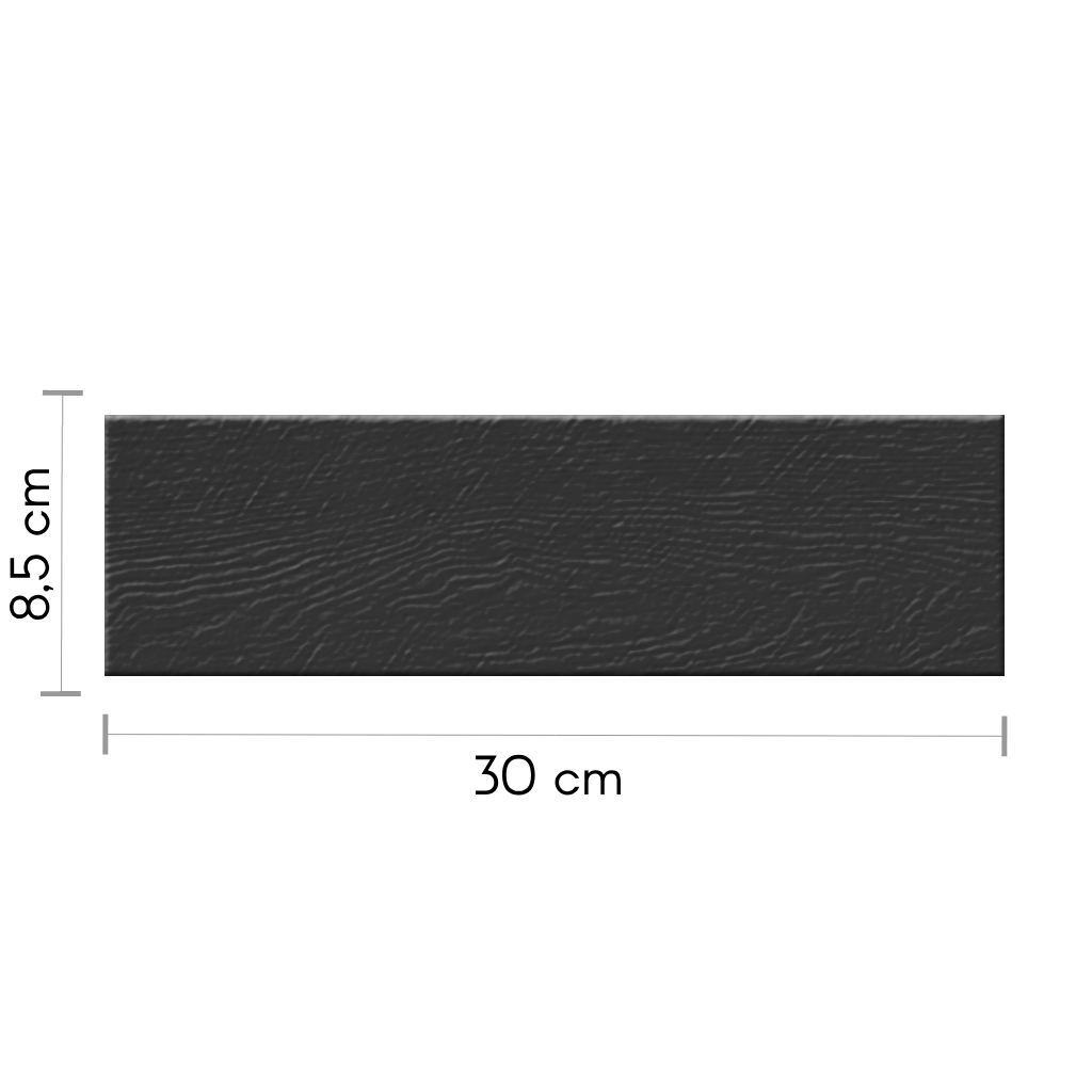 Colores Sólidos Guarda Egeo Negro Brillante 8,5x30