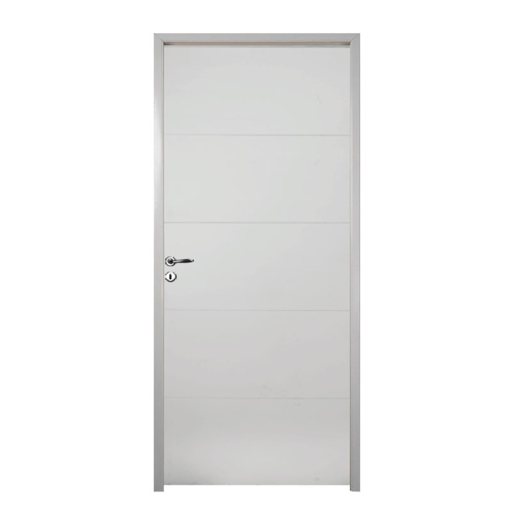 Puerta Placa Oblak Dommo (H) Sc Marco de Aluminio Fijo Blanco 90x10 Derecha