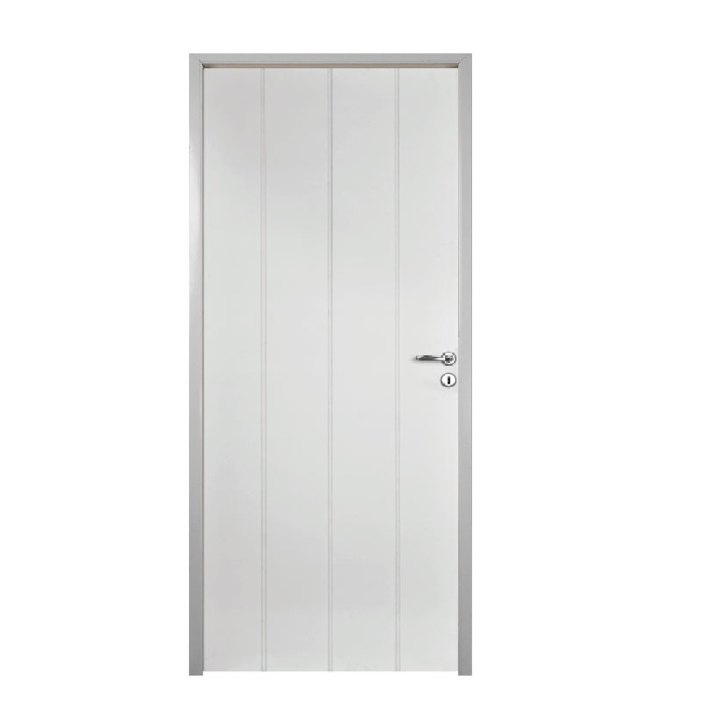 Puerta Placa Oblak Dommo (3V) Sc Marco de Aluminio Fijo Blanco 80x10 Izquierda