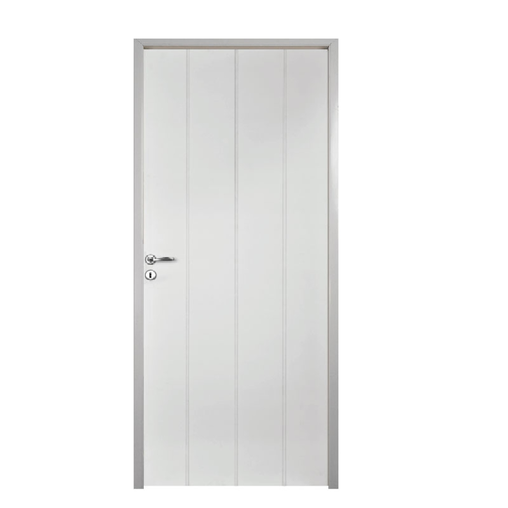 Puerta Placa Oblak Dommo (3V) Sc 2,20 Marco de Aluminio Fijo Blanco 70x10 Derecha