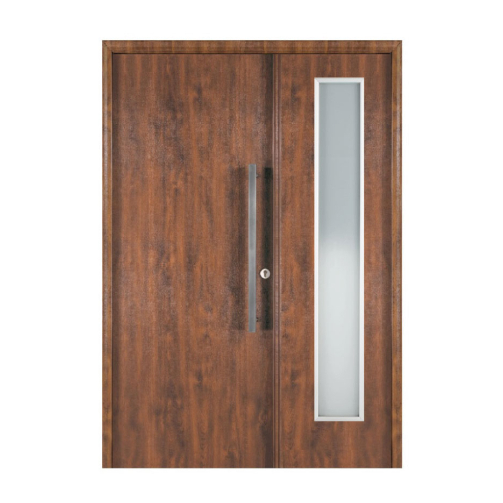Puerta Residencial Con Un Lateral Vidriado Oblak Eterna M1100 Cedro Mch 80 Izquierda