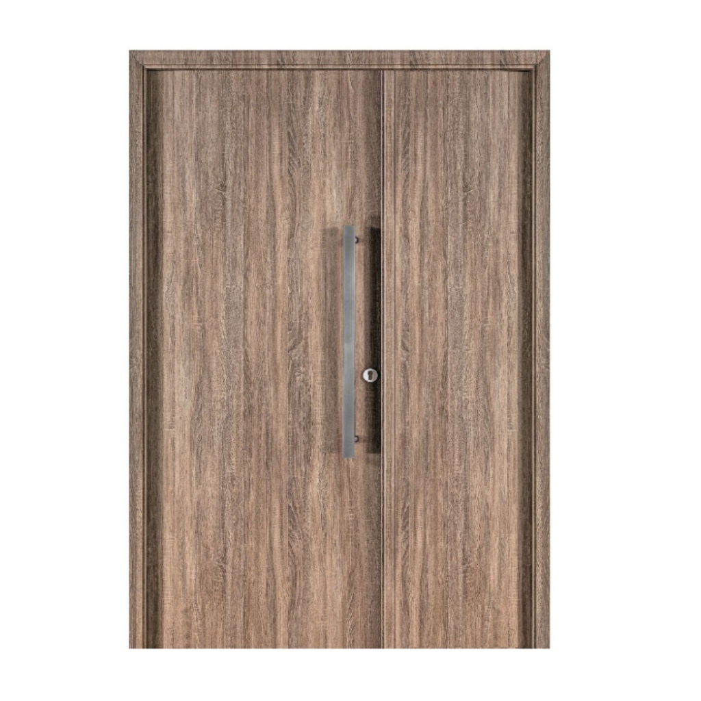 Puerta Residencial Con Un Lateral Ciego Oblak Eterna M1100 Nogal Mch 90 Izquierda