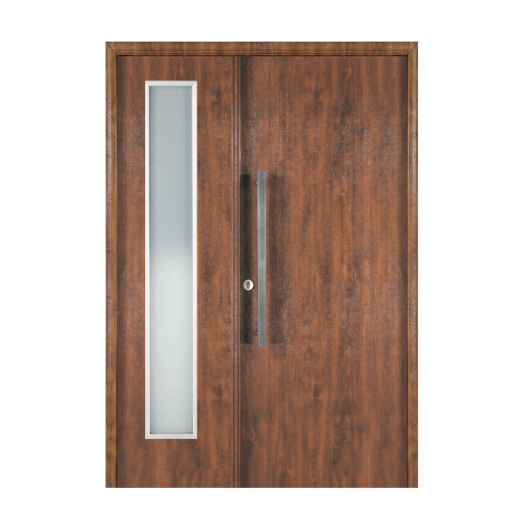 Puerta Residencial Con Un Lateral Vidriado Oblak Eterna M1100 Cedro Mch 90 Derecha