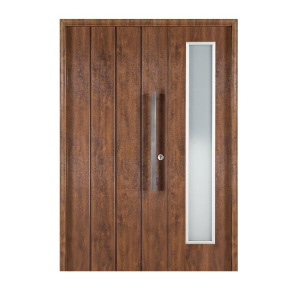 Puerta Residencial Con Un Lateral Vidriado Oblak Eterna M1115 Cedro Mch 90 Izquierda