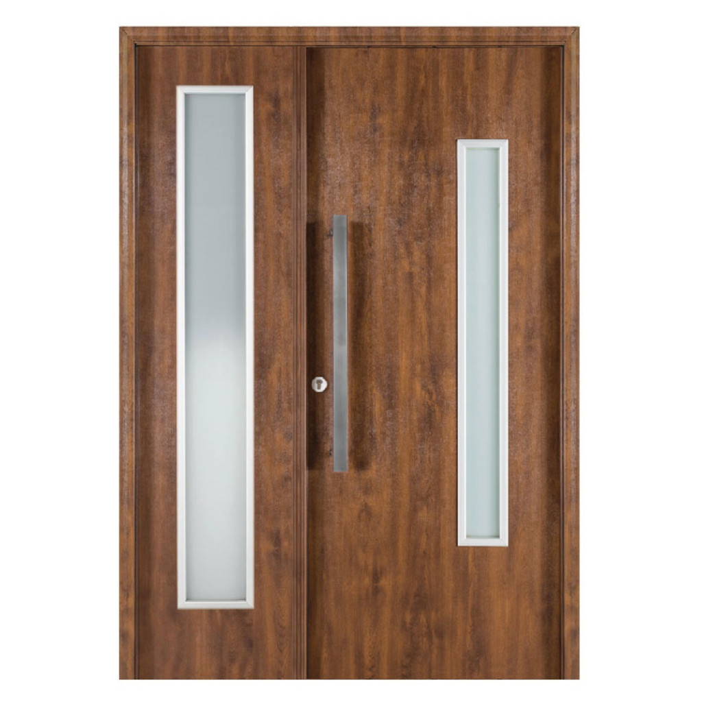 Puerta Residencial Con Un Lateral Vidriado Oblak Eterna M1188 Cedro Mch 80 Derecha