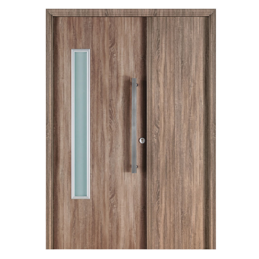 Puerta Residencial Con Un Lateral Ciego Oblak Eterna M1188 Nogal Mch 90 Izquierda
