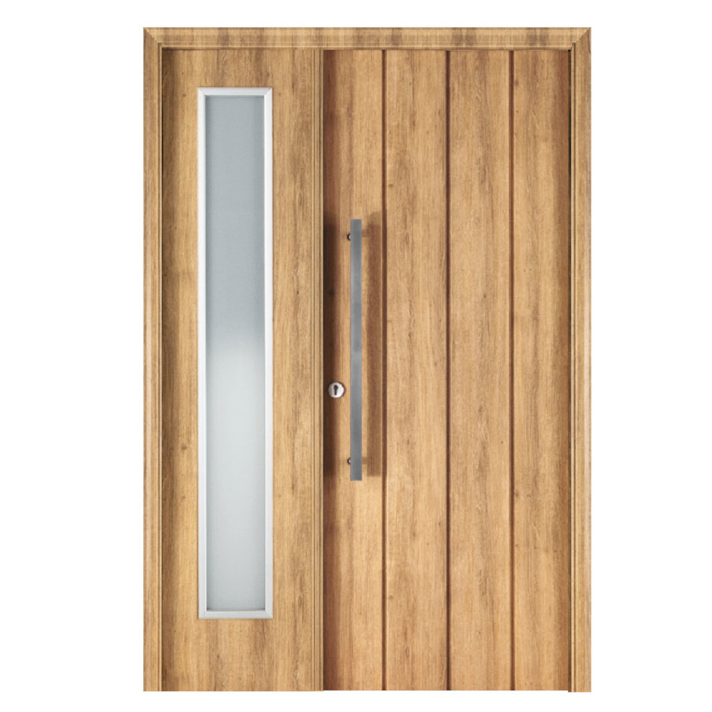 Puerta Residencial Con Un Lateral Vidriado Oblak Eterna M1115 Roble Natural Mch 90 Derecha