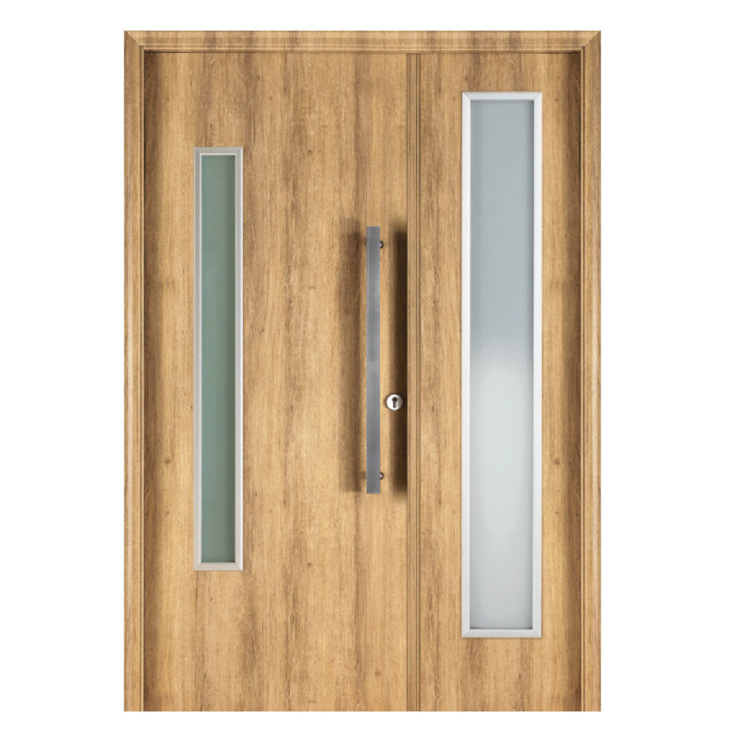 Puerta Residencial Con Un Lateral Vidriado Oblak Eterna M1188 Roble Natural Mch 80 Iquierda