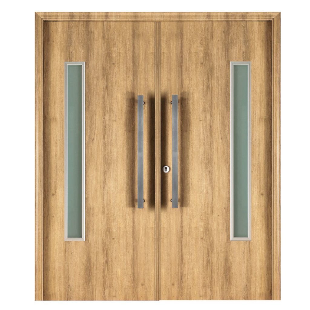 Puerta Doble Oblak Eterna M1188 Abrir 2H Roble Natural 80 Marco de Chapa Derecha
