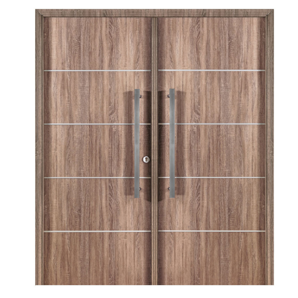 Puerta Doble Oblak Eterna M1183 Abrir 2H Nogal 90 Marco de Chapa Izquierda
