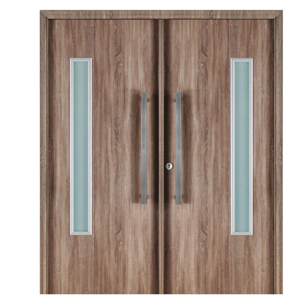Puerta Doble Oblak Eterna M1188 Abrir 2H Nogal 90 Marco de Chapa Derecha