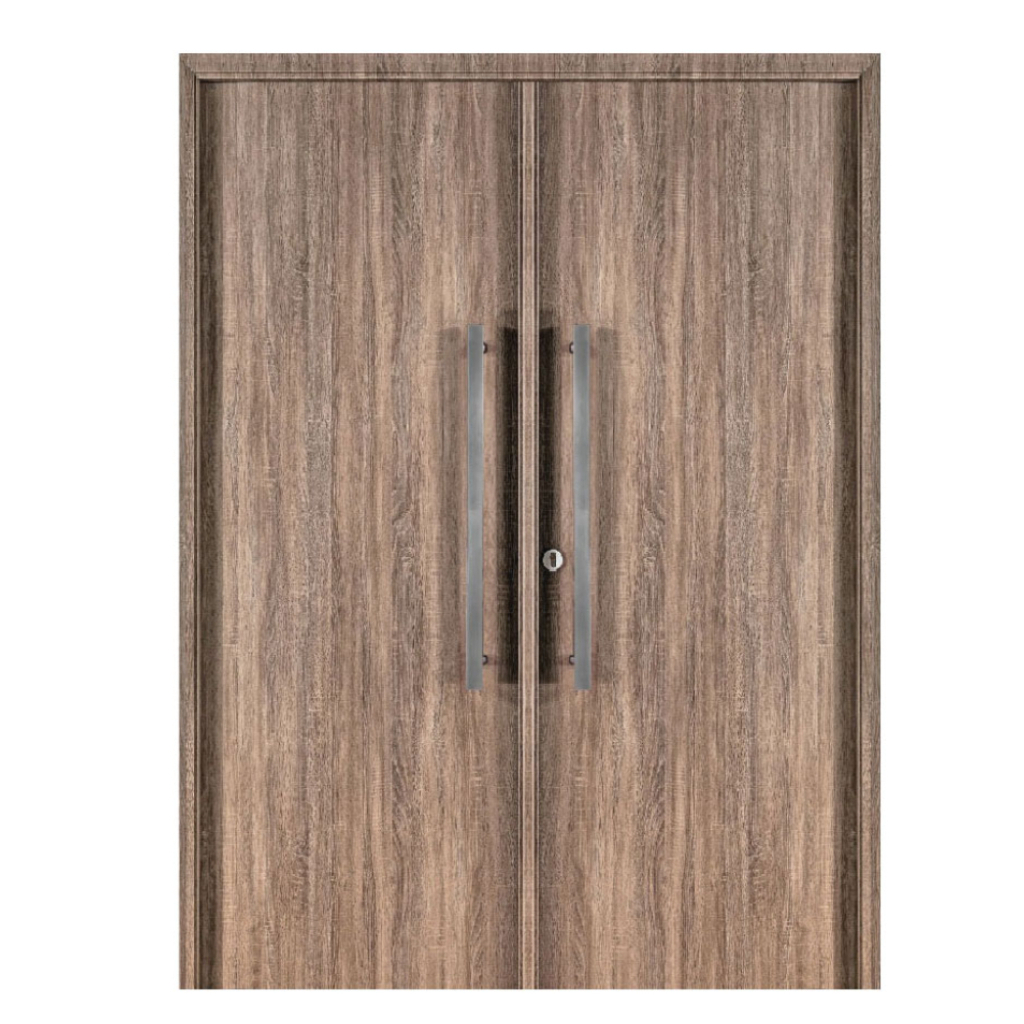 Puerta Doble Oblak Eterna M1100 Abrir 2H 2,20 Nogal 80 Marco de Chapa Derecha