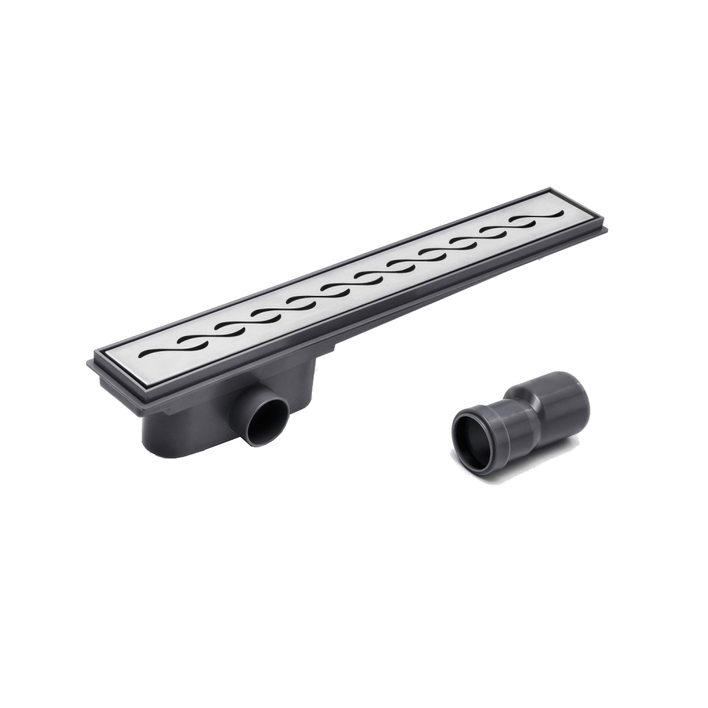 Desagüe Lineal Fluenza Rio Abs + Acero Inoxidable Wave Mate 45cm Atrim