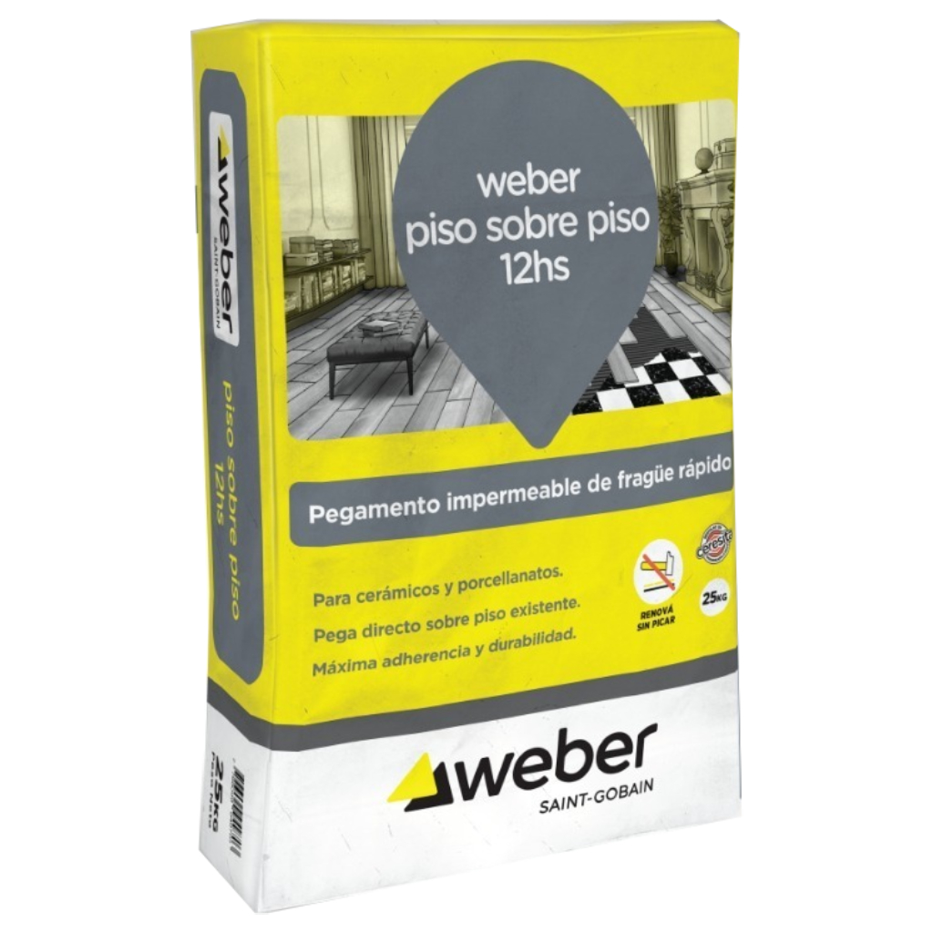 Adhesivo Piso Sobre Piso Weber 12 Hs 25 Kg 92-0143