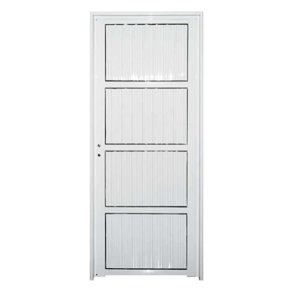 Puerta Ciega de Aluminio Acanalado Herfasa 80D Bco 5253